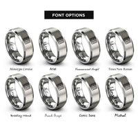 font options for inside engraving on grey isotherm lines rings