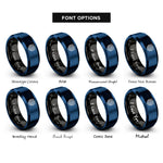 font options for inside engraving on black & blue isotherms temperature lines rings