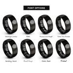 font options for inside engraving on black isotherms temperature lines rings