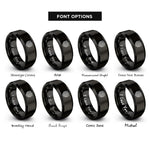 font options for inside engraving on black isotherms temperature lines rings