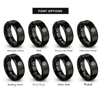 font options for inside engraving on black isotherms temperature lines rings