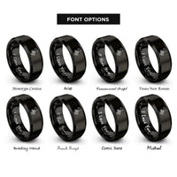 font options for inside engraving on black it rings