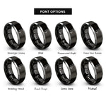 font options for inside engraving on black & grey italy rings