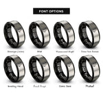 font options for inside engraving on black & gray italy rings