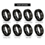 font options for inside engraving on black italy rings