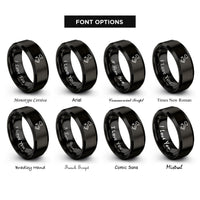 font options for inside engraving on black italy rings