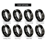 font options for inside engraving on black & grey italy boot rings