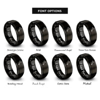 font options for inside engraving on black italy boot rings