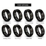 font options for inside engraving on black italy boot rings