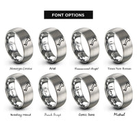 font options for inside engraving on grey italy boot rings
