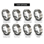 font options for inside engraving on silver italy boot rings