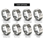 font options for inside engraving on silver italy boot rings