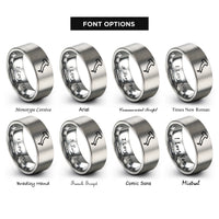 font options for inside engraving on silver italy boot rings