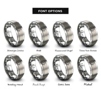 font options for inside engraving on grey italy rings