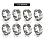 font options for inside engraving on grey italy rings