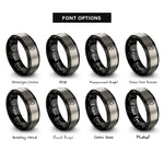 font options for inside engraving on black & grey iv bag rings