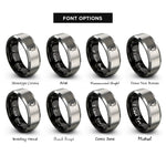 font options for inside engraving on black & gray iv bag rings