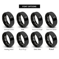 font options for inside engraving on black iv bag rings
