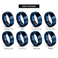 font options for inside engraving on blue iv bag rings