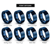 font options for inside engraving on blue iv bag rings