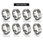font options for inside engraving on gray iv bag rings