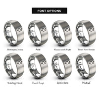 font options for inside engraving on gray iv bag rings