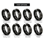 font options for inside engraving on black & grey iv drip bag rings