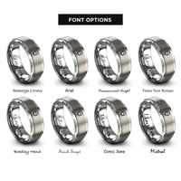 font options for inside engraving on silver iv drip bag rings