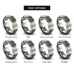 font options for inside engraving on grey iv drip bag rings
