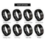 font options for inside engraving on black ivy vine rings