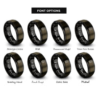 font options for inside engraving on gunmetal & black ivy vine rings