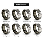 font options for inside engraving on gunmetal & silver j hook worm rings