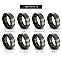 font options for inside engraving on black & grey jack flag rings