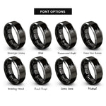font options for inside engraving on black & gray jack flag rings