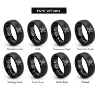 font options for inside engraving on black jack flag rings