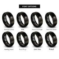 font options for inside engraving on black jack flag rings