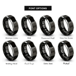 font options for inside engraving on black & grey jack stands rings