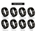 font options for inside engraving on black jack stands rings