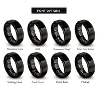 font options for inside engraving on black jack stands rings