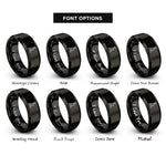 font options for inside engraving on black jack stands rings
