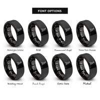 font options for inside engraving on black jack stands rings