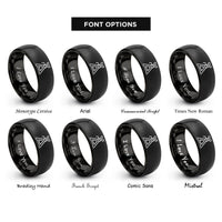 font options for inside engraving on black jack stands rings