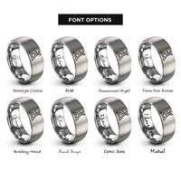 font options for inside engraving on grey jack stands rings