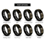 font options for inside engraving on gunmetal & black jack stands rings