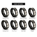 font options for inside engraving on black & silver jackal rings