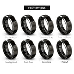 font options for inside engraving on black & gray jackal rings