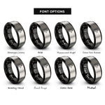font options for inside engraving on black & gray jackal rings