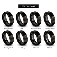 font options for inside engraving on black jackal rings