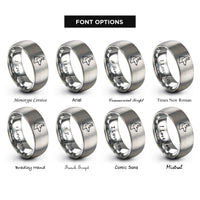font options for inside engraving on gray jackal rings