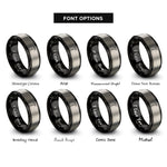 font options for inside engraving on black & gray jackhammer rings